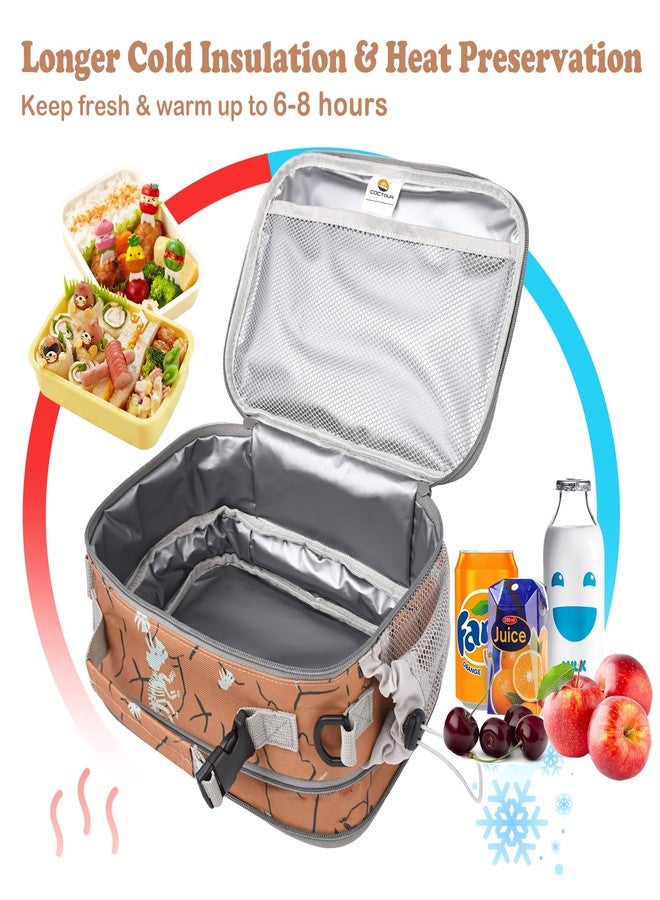 CaCTOUR Lunch Box Kids, Expandable Insulated Lunchbox for Girls Boys,Soft Mini Cooler Bag with Strap,Back to School Thermal Reusable Lunch Bag for Work School Picnic (Brown) - Image 4